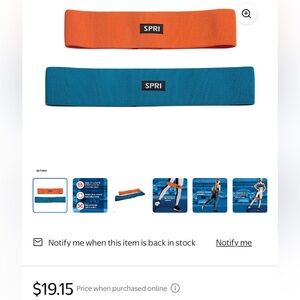 NEW SPRI Hip Bands, 2-Pack of Fabric Resistance Loop Bands